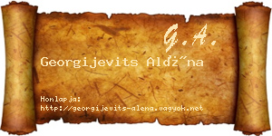 Georgijevits Aléna névjegykártya